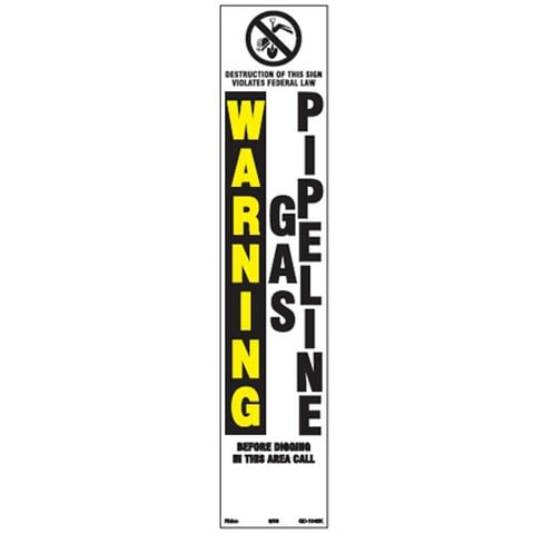 Warning Gas Pipeline White