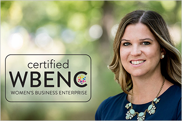 Certified as WBE through WBENC