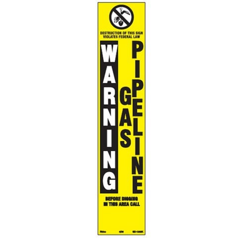 Warning Gas Pipeline Yellow
